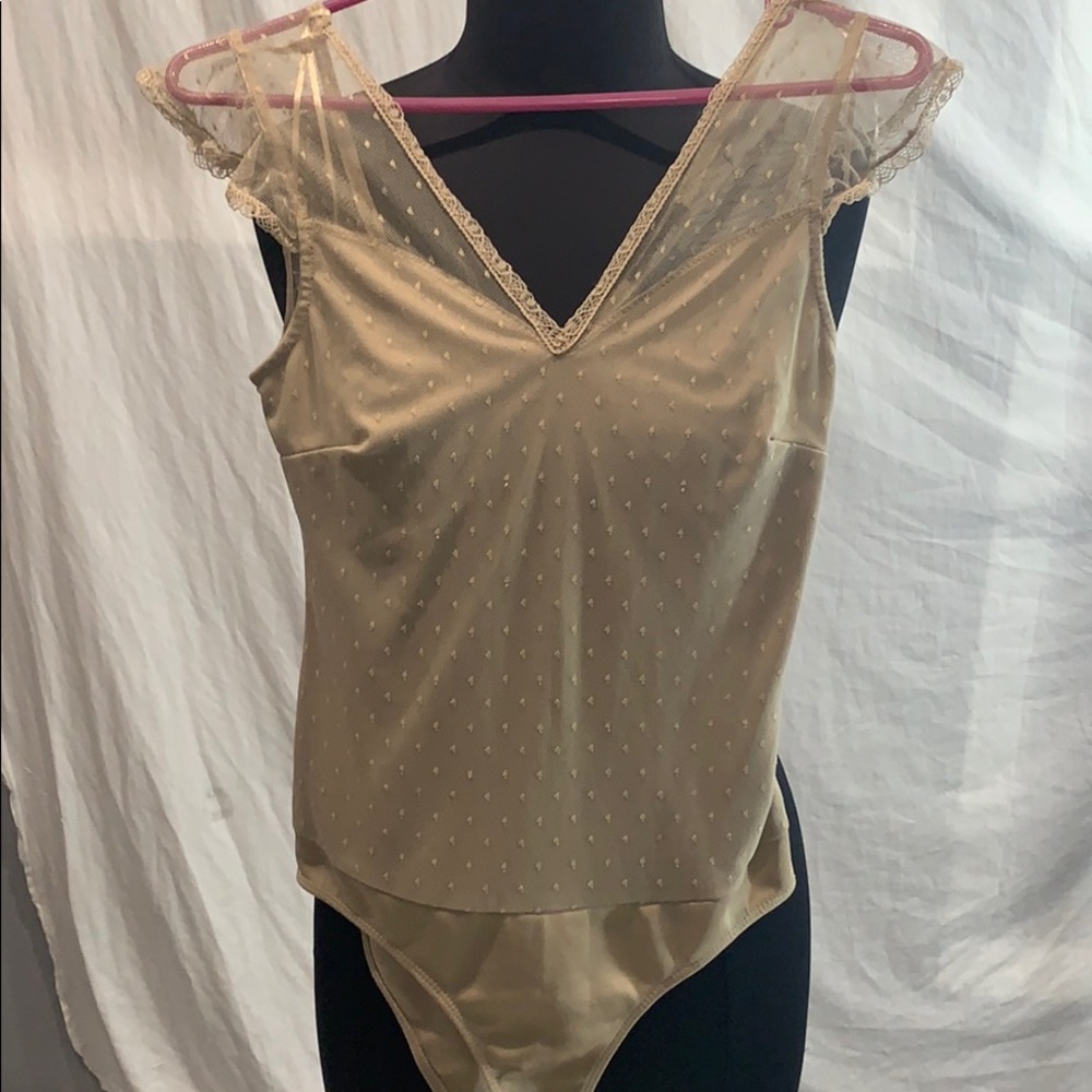 EUC Ambiance Sheer Bodysuit Size L